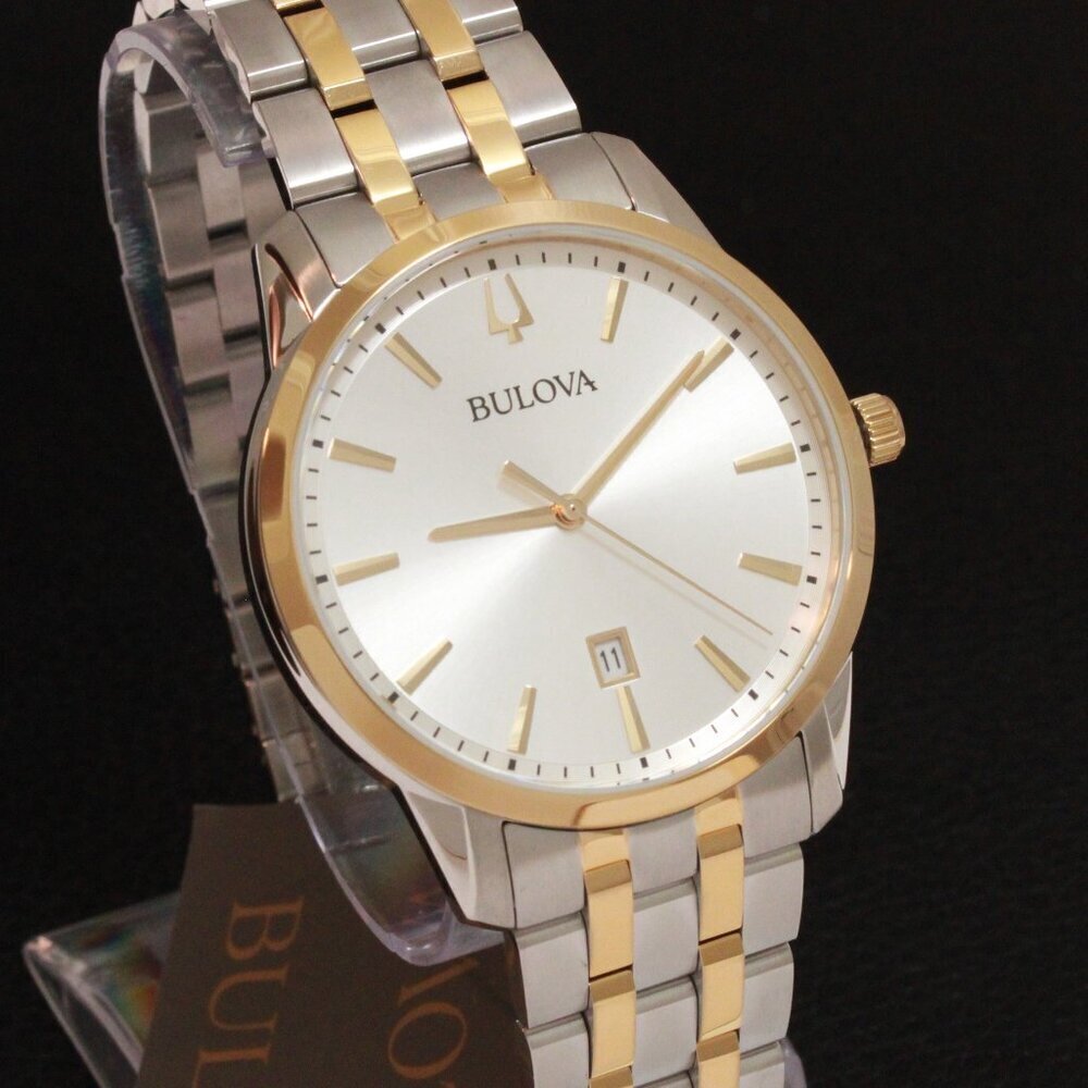 Bulova Men's Sutton Watch Two Tone Silver Dial 40mm